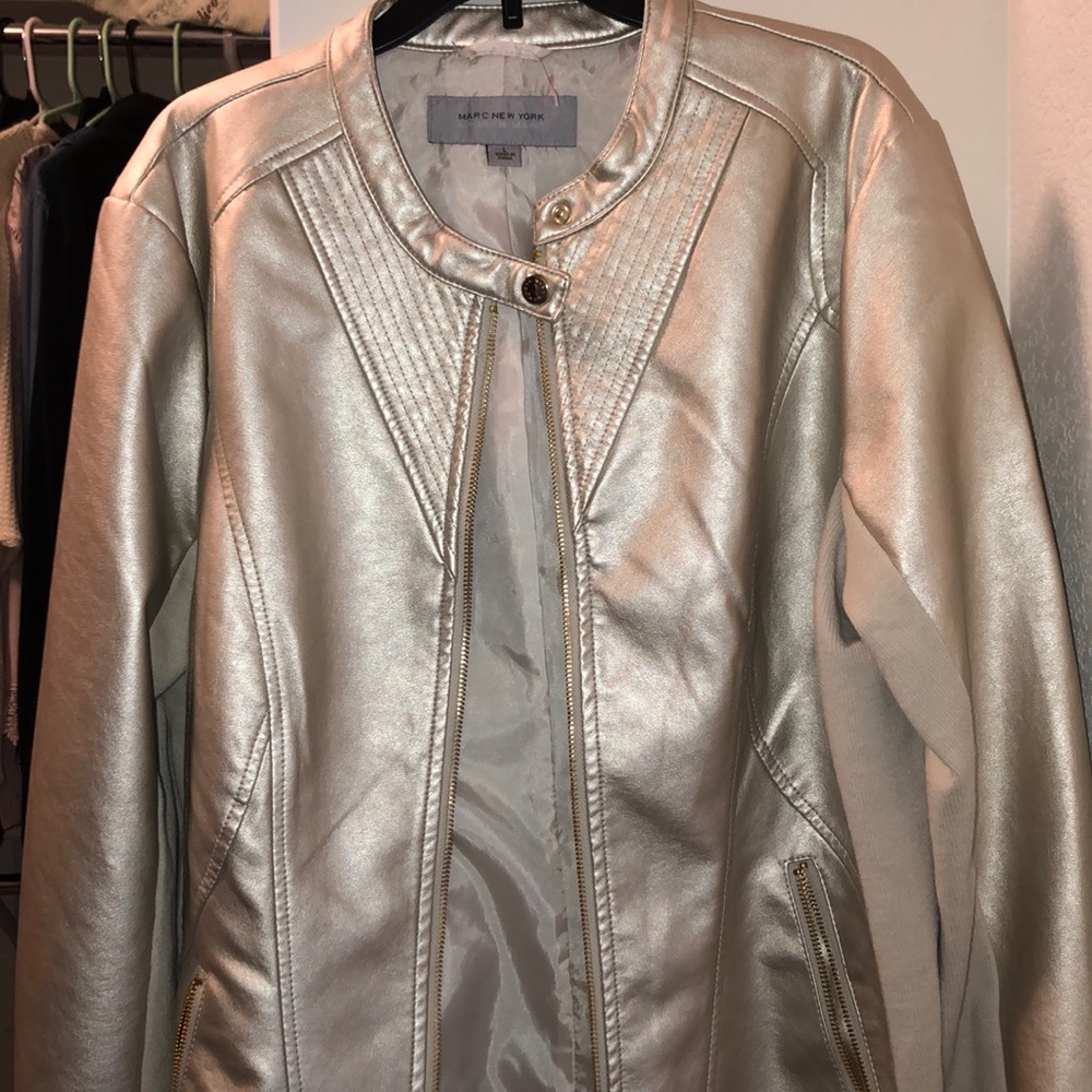 Leather metallic jacket